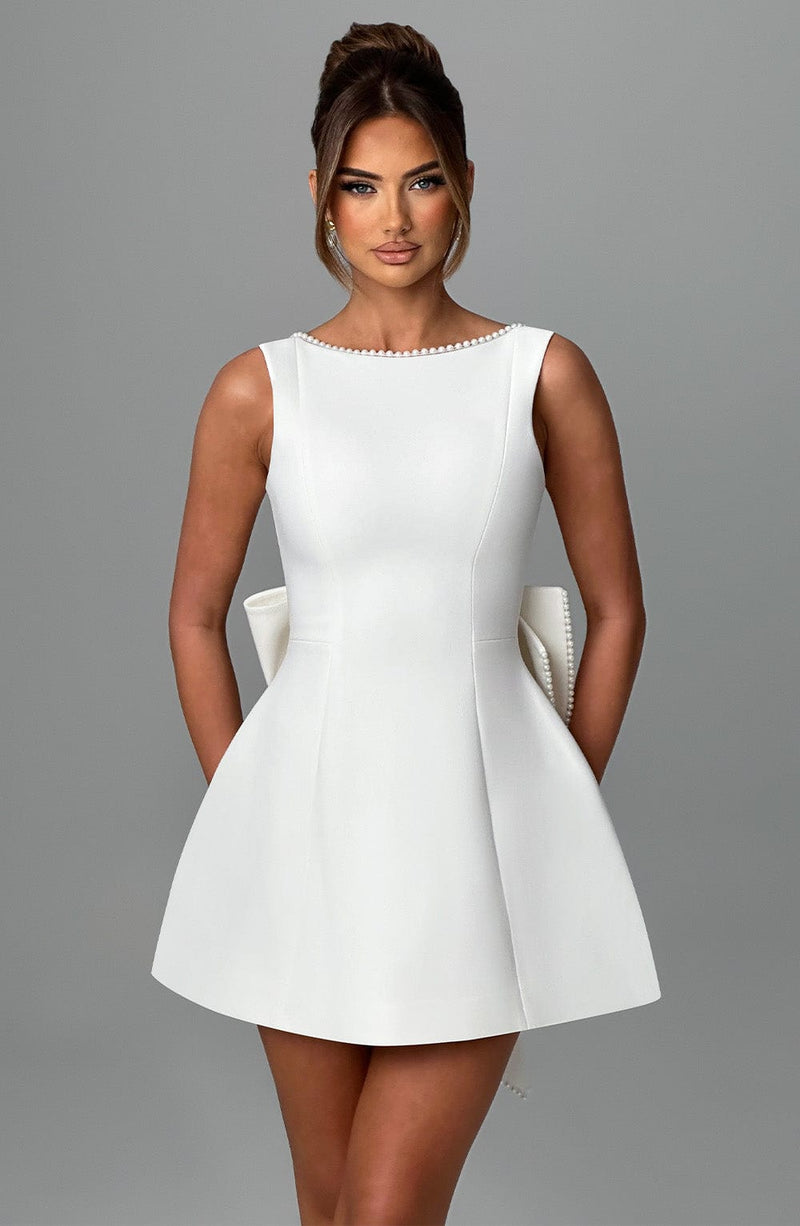 Carrie Mini Dress - Ivory Babyboo Fashion Carrie Mini Dress - Ivory Babyboo Fashion