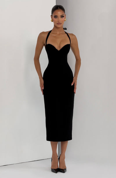 Buy Black Midi Dress - Cassia Midi Dress - Babyboo Fashion