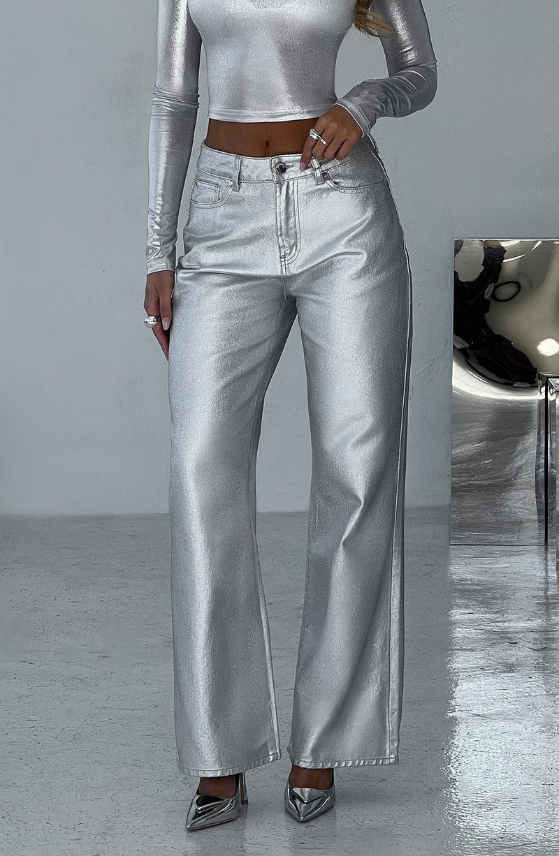 Cassidy Pant - Silver Pants XS Babyboo Fashion Premium Exclusive Design
