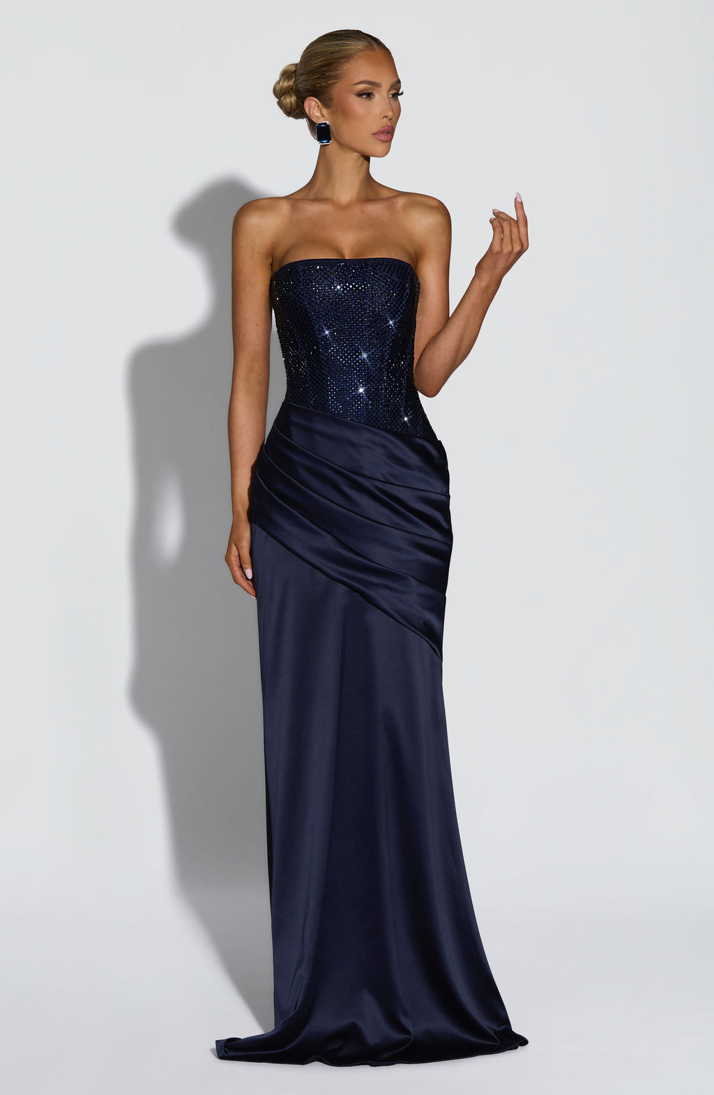 celestina maxi dress in shimmer green Lucy in the sky sparkly green prom dress