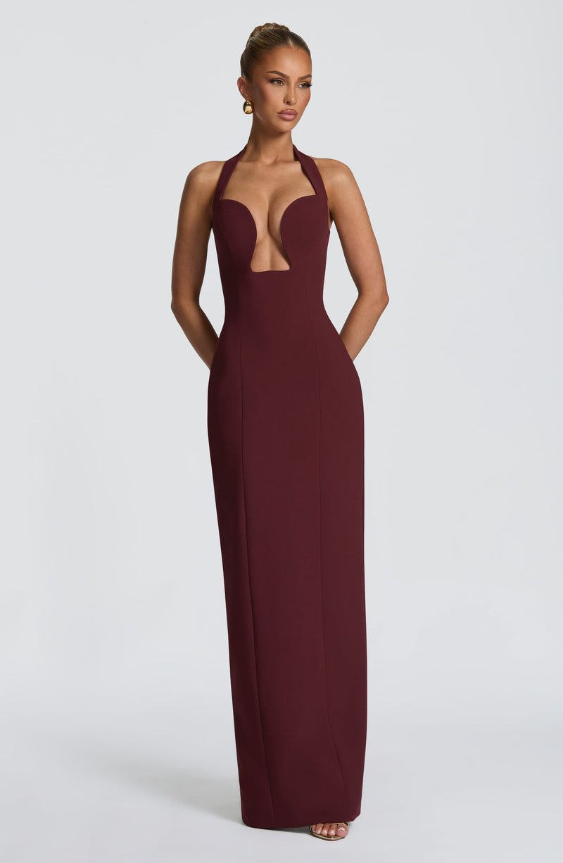 Charlotte Maxi Dress in Cherry Lacquer