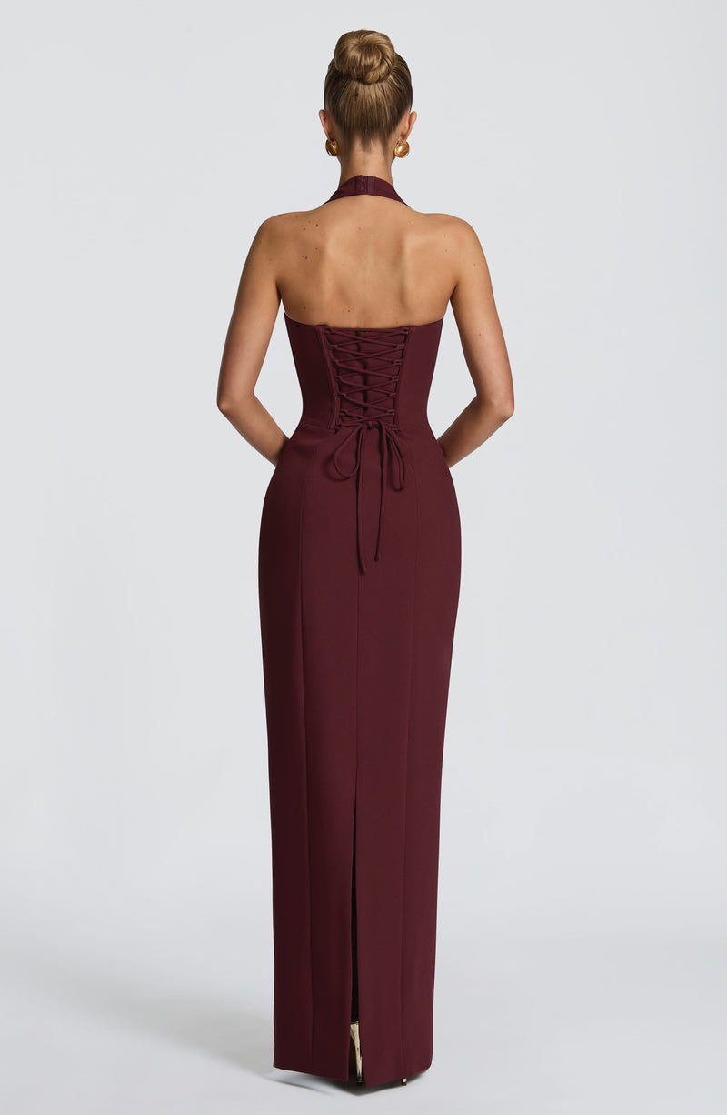 Charlotte Maxi Dress in Cherry Lacquer