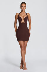 Charlotte Mini Dress - Plum Brown Dress Babyboo Fashion Premium Exclusive Design