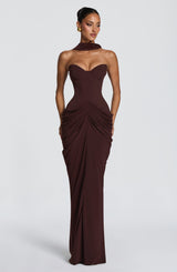 Chiara Maxi Dress - Plum Brown Dress Babyboo Fashion Premium Exclusive Design