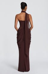 Chiara Maxi Dress - Plum Brown Dress Babyboo Fashion Premium Exclusive Design