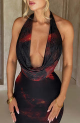 Chrishelle Maxi Dress - Fire Print Dress Babyboo Fashion Premium Exclusive Design