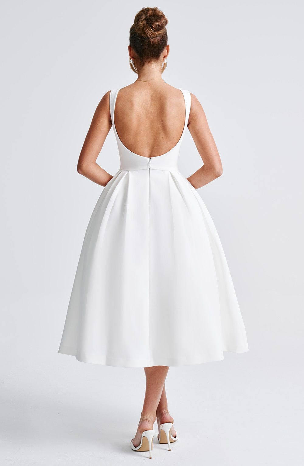 Belira Wrap Front Midi Dress Ivory