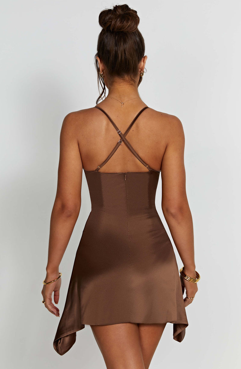 Clarise Mini Dress - Chocolate Dress Babyboo Fashion Premium Exclusive Design