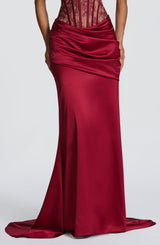 Claudette Maxi Skirt - Burgundy Skirt Babyboo Fashion Premium Exclusive Design