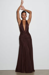 Cleo Maxi Dress - Plum Brown Dress Babyboo Fashion Premium Exclusive Design