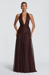 Cleo Maxi Dress - Plum Brown Dress Babyboo Fashion Premium Exclusive Design