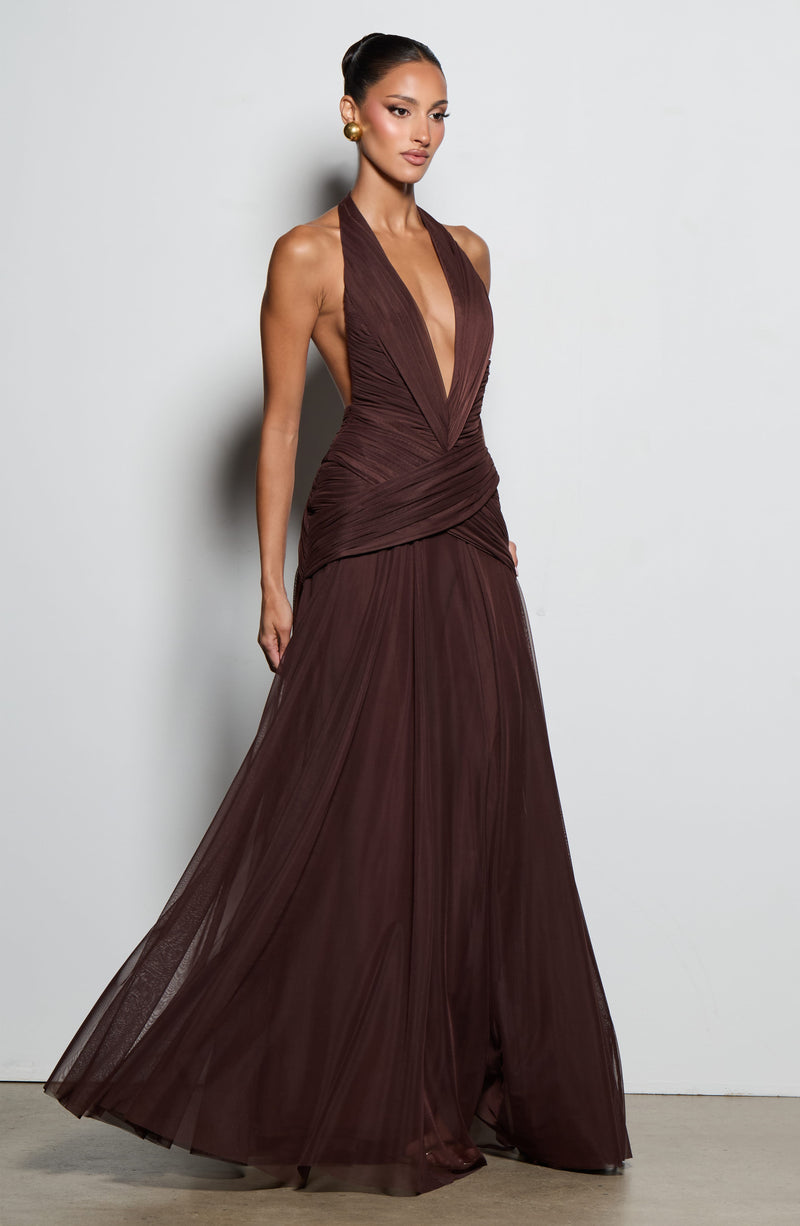 Shop the Cleo Maxi Dress - Plum Brown
