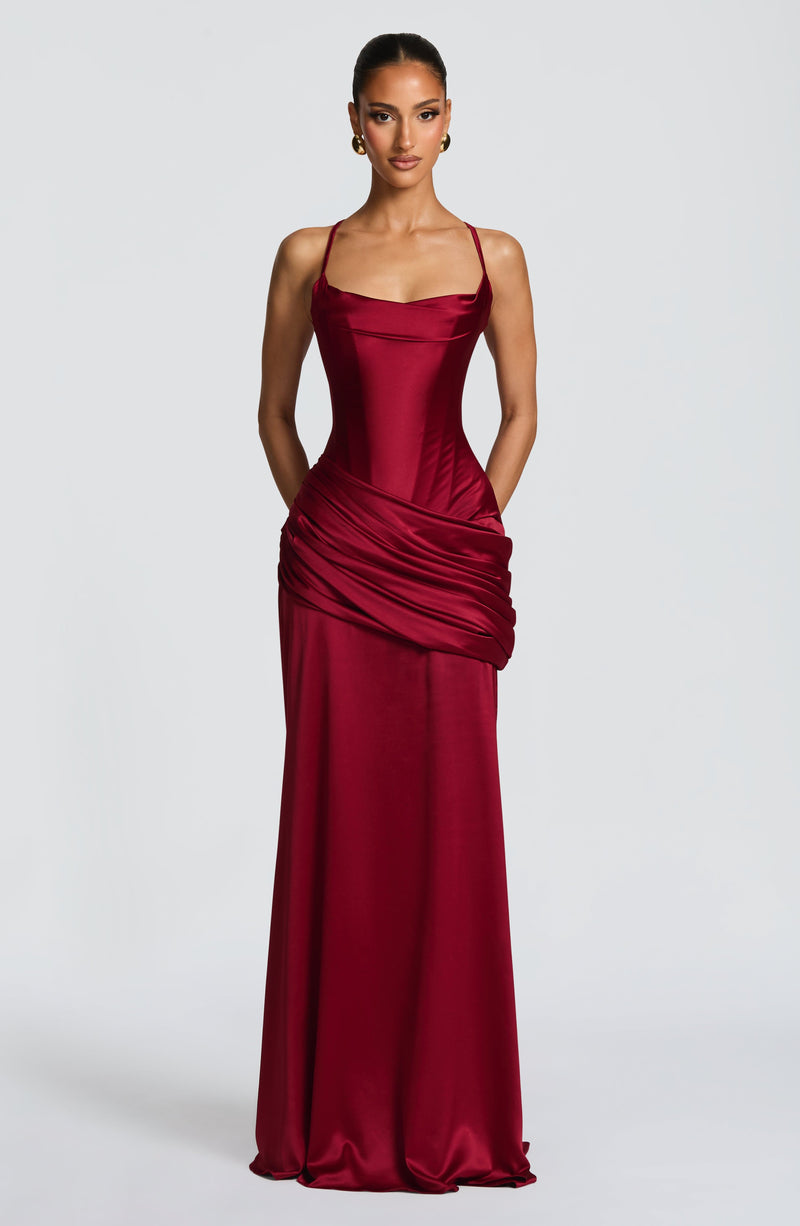 Connie Gown - Burgundy Maxi Dress by Babyboo Fashion Connie Gown - Burgundy Maxi Dress by Babyboo Fashion