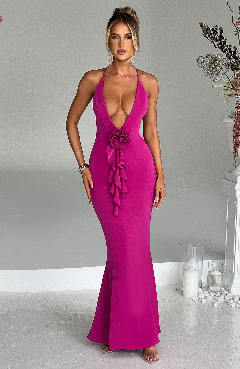 Constantina Maxi Dress - Hot Pink – BABYBOO