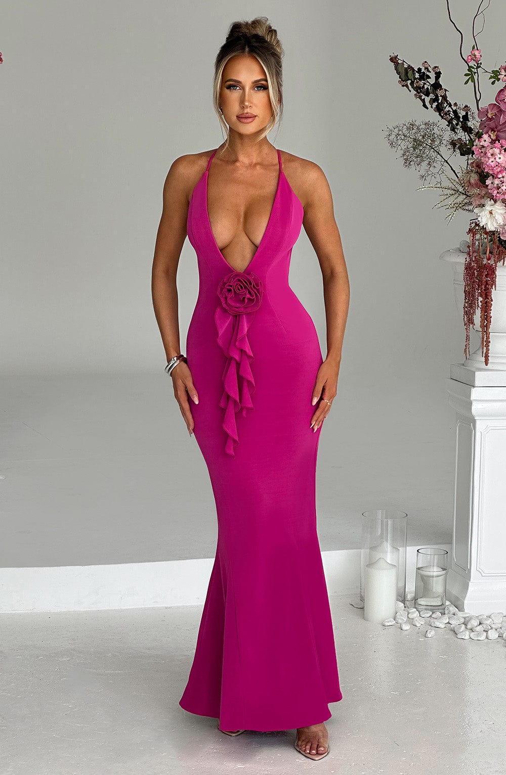 Constantina Maxi Dress - Hot Pink – BABYBOO