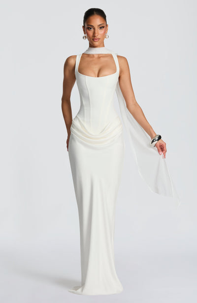 White Maxi Dress - Cornelia Maxi Dress - Ivory | Babyboo Fashion White Maxi Dress - Cornelia Maxi Dress - Ivory | Babyboo Fashion