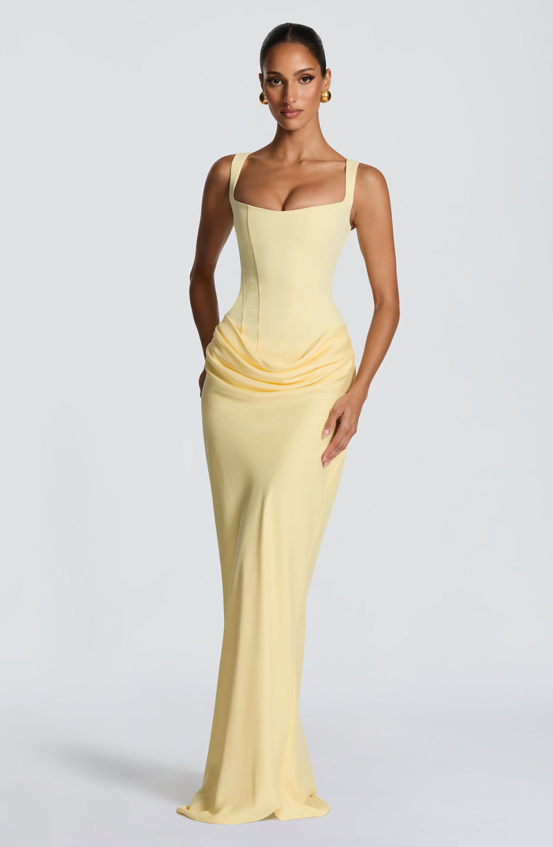 Yellow Maxi Dress - Cornelia Maxi Dress - Babyboo Fashion