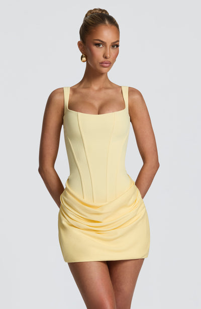 knee length dresses for ladies Yellow Mini Dress