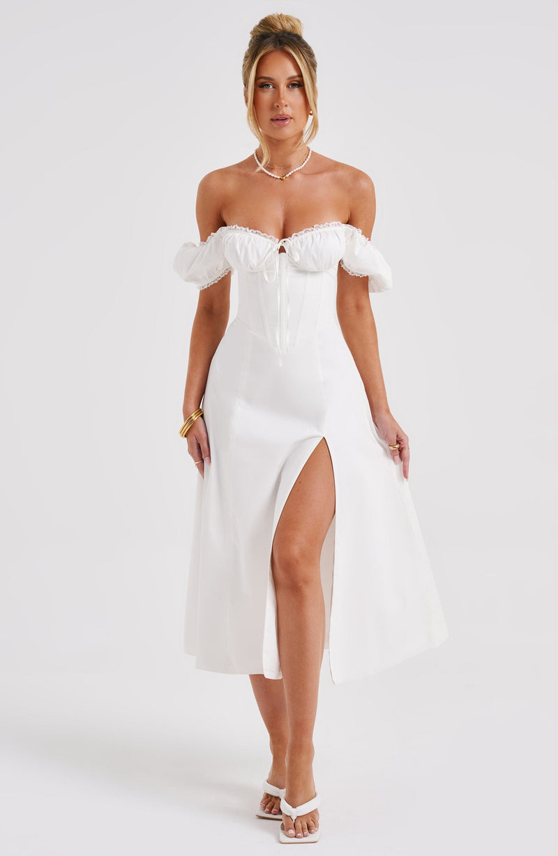 Courtney Midi Dress - Ivory Dress XS Babyboo Fashion Premium Exclusive Design
