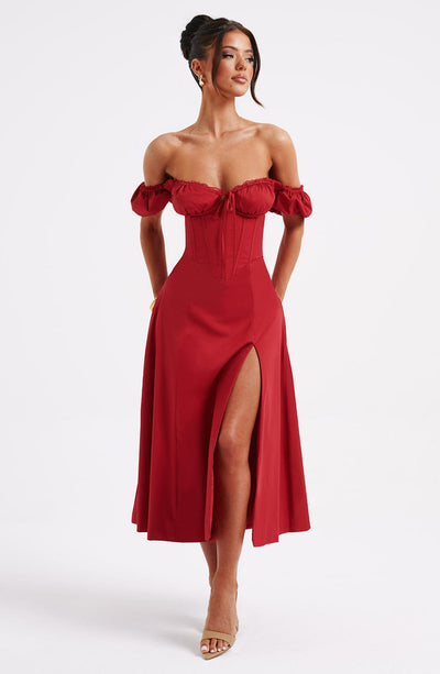 Courtney Midi Dress - Red