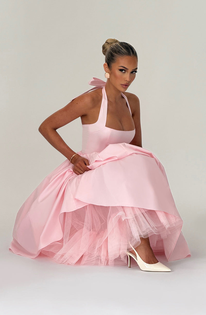 cressida midi dress Cressida Midi Dress - Blush | Square Halter Neckline