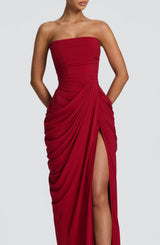Cyra Maxi Dress - Deep Red Dress Babyboo Fashion Premium Exclusive Design