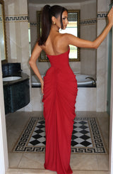 Cyra Maxi Dress - Deep Red Dress Babyboo Fashion Premium Exclusive Design