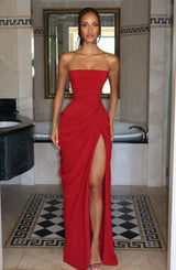 Cyra Maxi Dress - Deep Red Dress Babyboo Fashion Premium Exclusive Design