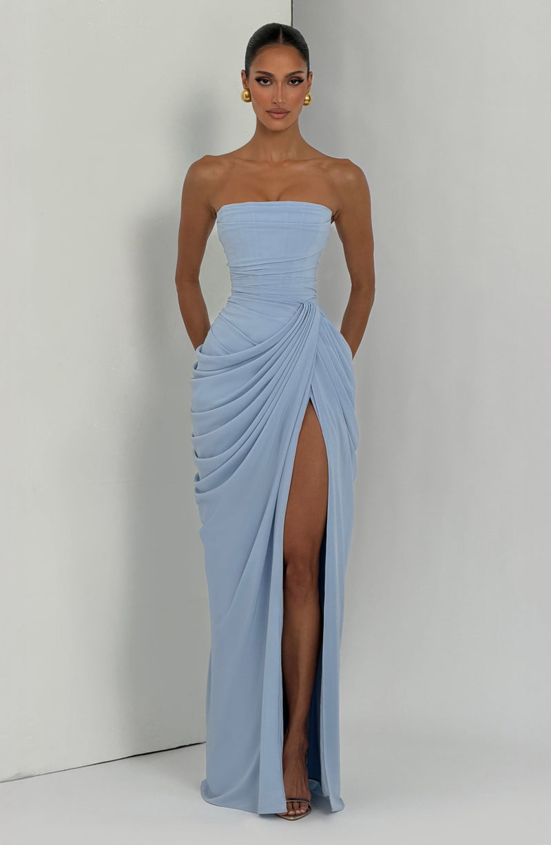 Blue Maxi Dress - Cyra Maxi Dress - Glacier Blue by Babyboo Fashion Blue Maxi Dress - Cyra Maxi Dress - Glacier Blue by Babyboo Fashion