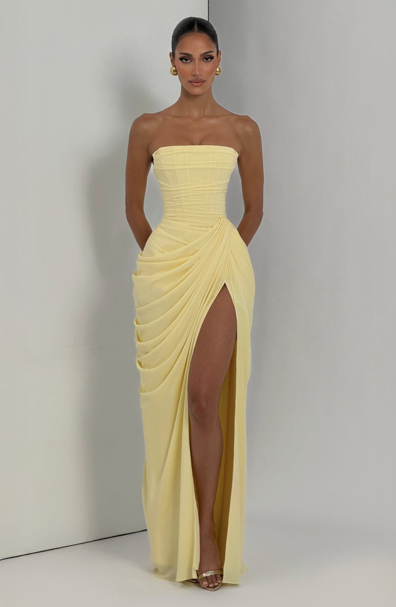 Yellow Maxi Dress - Cyra Maxi Dress - Babyboo Fashion