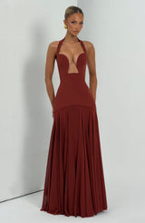 Cyrene Maxi Dress - Deep Rust Dress Babyboo Fashion Premium Exclusive Design