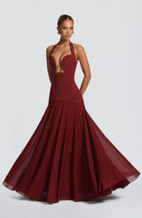 Cyrene Maxi Dress - Deep Rust Dress Babyboo Fashion Premium Exclusive Design