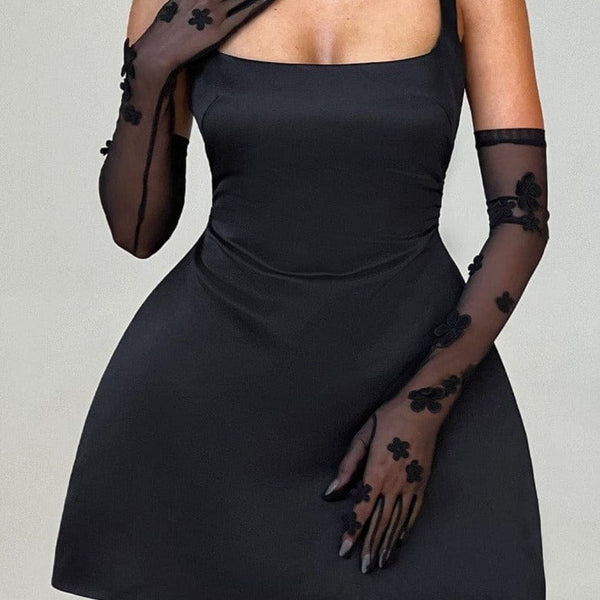short sleeve black and white dress Bryanna Long Sleeve Mini Dress Black | White | Black | White | Womens main image 0