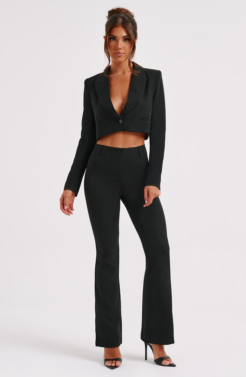 Darci Cropped Blazer - Black Jackets Babyboo Fashion Premium Exclusive Design