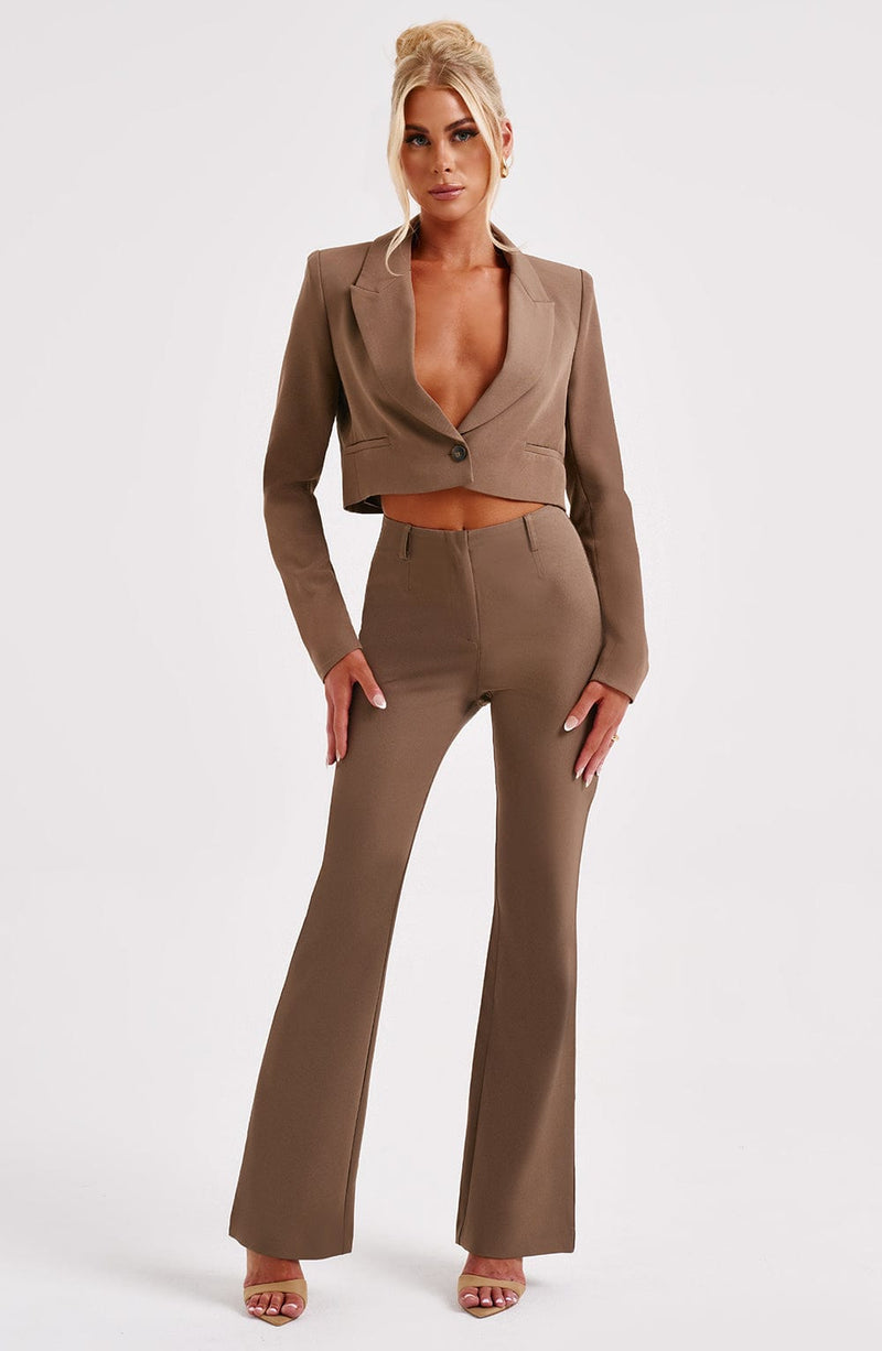 Darci Cropped Blazer - Mocha Jackets Babyboo Fashion Premium Exclusive Design