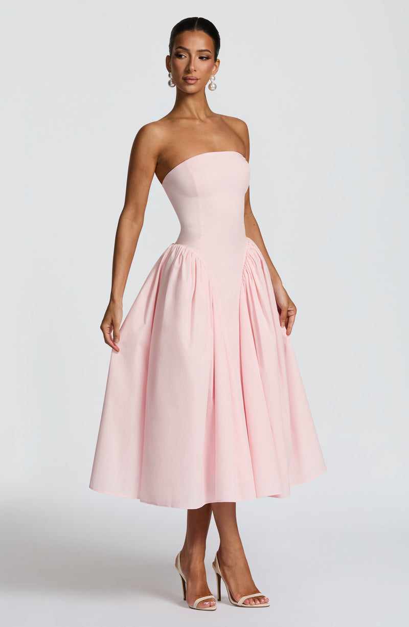Pink Midi Dress - Darla Midi Dress - Blush by Babyboo Fashion Pink Midi Dress - Darla Midi Dress - Blush by Babyboo Fashion