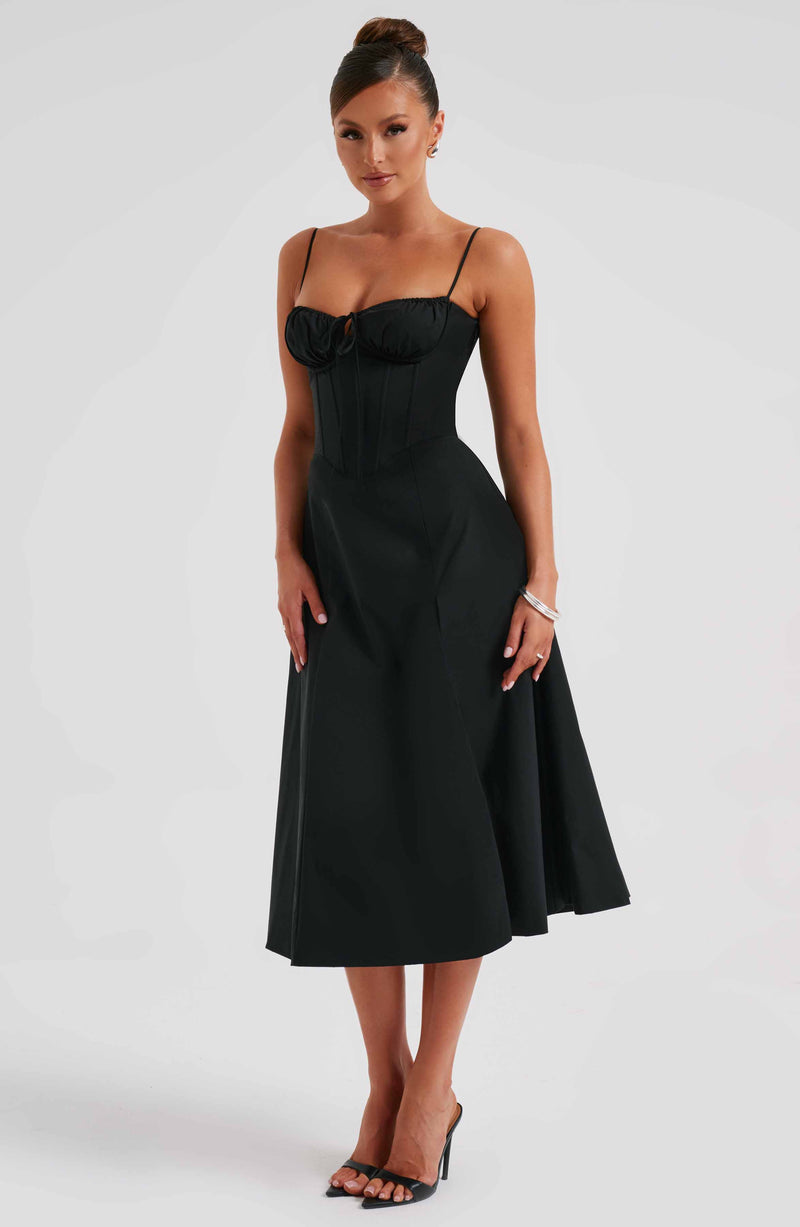 Deanna Midi Dress - Black Dress Babyboo Fashion Premium Exclusive Design