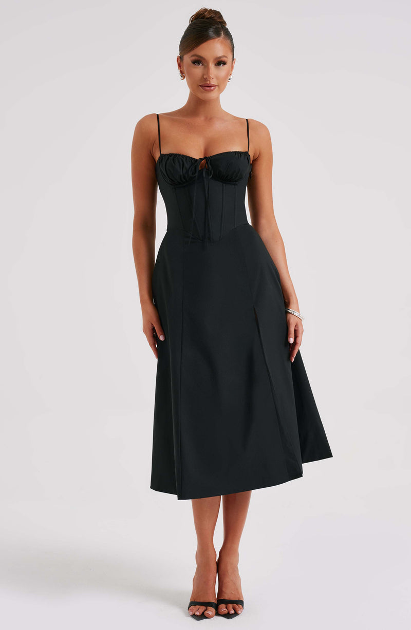 Deanna Midi Dress - Black Dress Babyboo Fashion Premium Exclusive Design