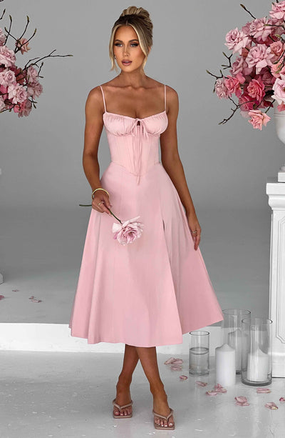 Deanna Midi Dress - Blush Dress Babyboo Fashion Premium Exclusive Design