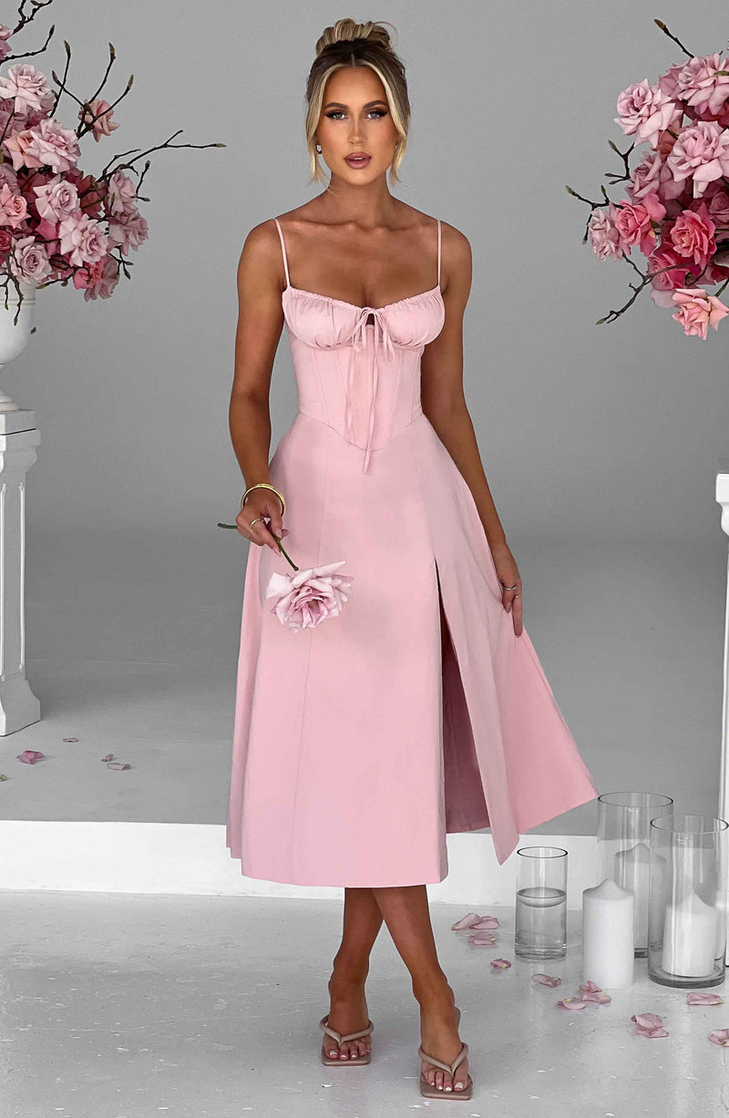 Deanna Midi Dress - Blush Babyboo Fashion Deanna Midi Dress - Blush Babyboo Fashion