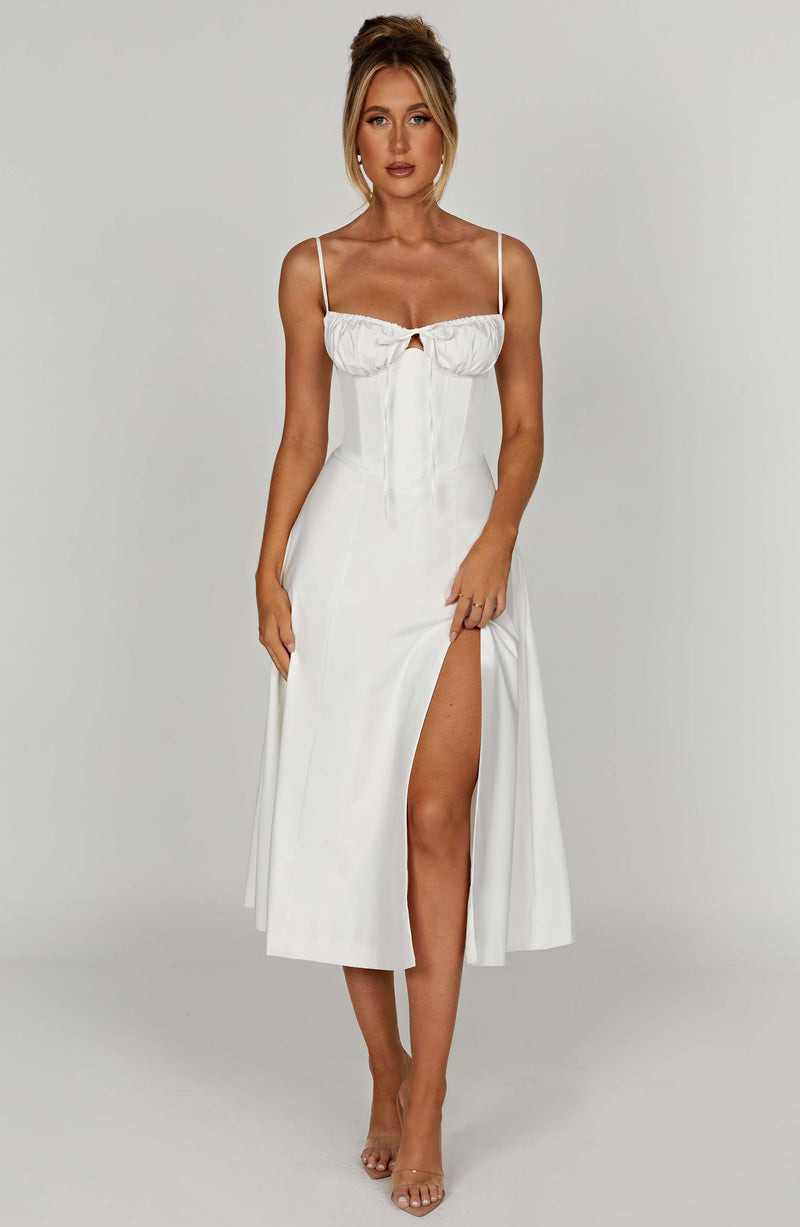 Deanna Midi Dress - Ivory Dress Babyboo Fashion Premium Exclusive Design