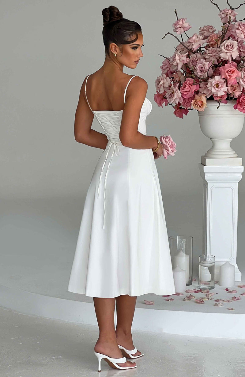 Deanna Midi Dress - Ivory Dress Babyboo Fashion Premium Exclusive Design