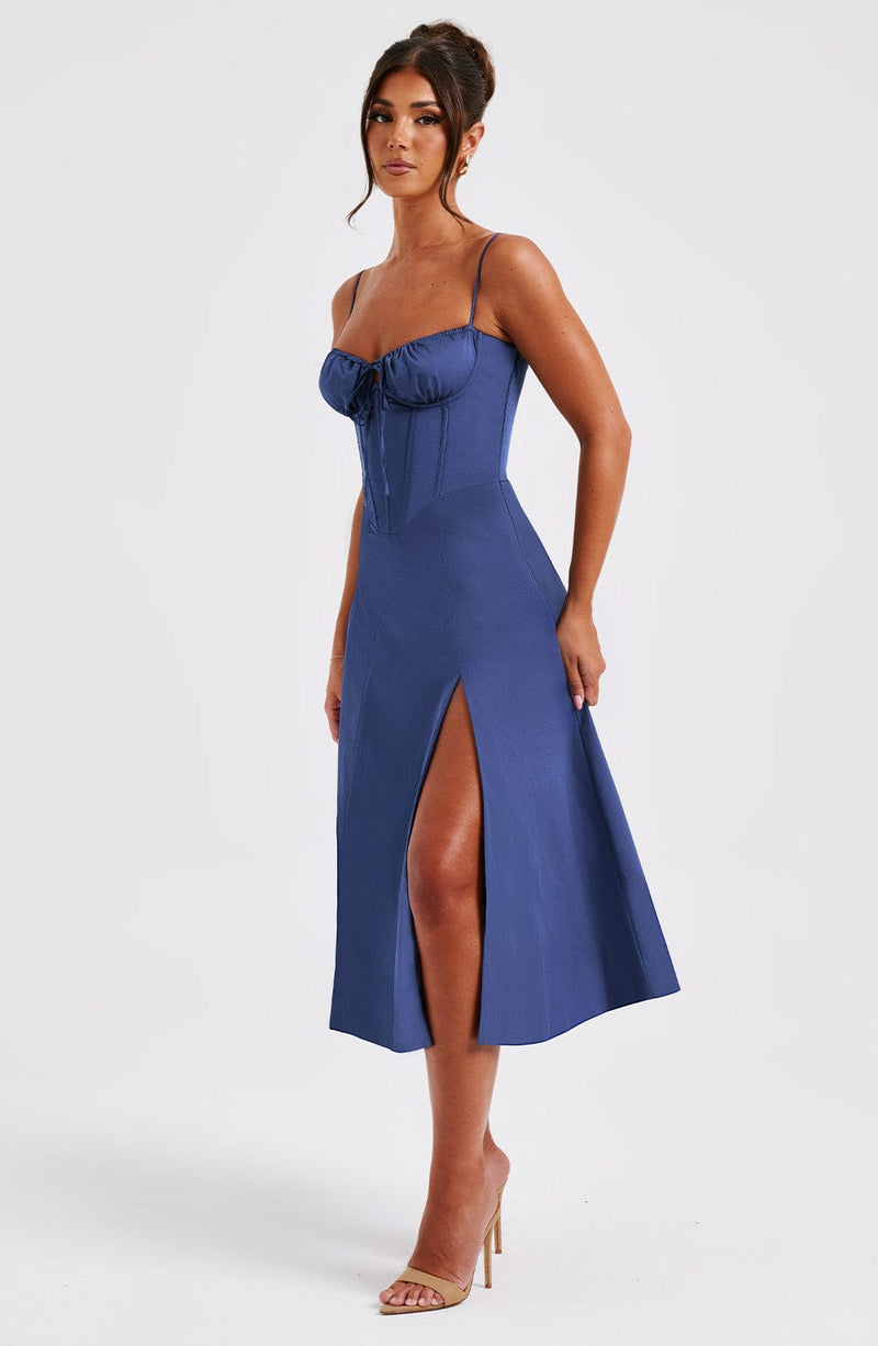 Deanna Midi Dress - Navy Dress Babyboo Fashion Premium Exclusive Design