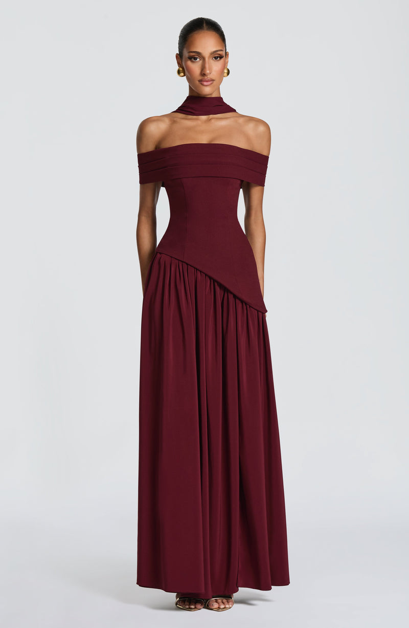 embroidered flower maxi dress Black Bold Flowers Long Sleeve Midi Dress
