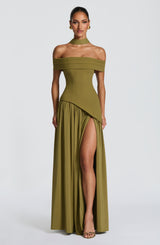 Delilah Maxi Dress - Deep Olive Dress Babyboo Fashion Premium Exclusive Design