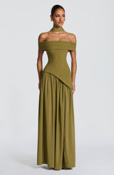 Delilah Maxi Dress - Deep Olive Dress Babyboo Fashion Premium Exclusive Design