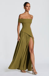 Delilah Maxi Dress - Deep Olive Dress Babyboo Fashion Premium Exclusive Design