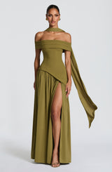 Delilah Maxi Dress - Deep Olive Dress XS Babyboo Fashion Premium Exclusive Design