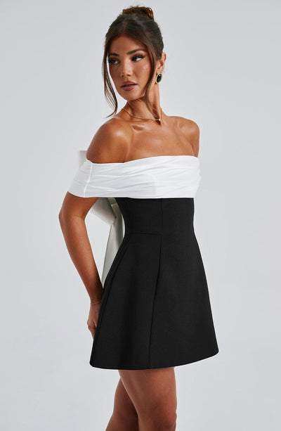 Delta Mini Dress - Black/White Babyboo Fashion Delta Mini Dress - Black/White Babyboo Fashion
