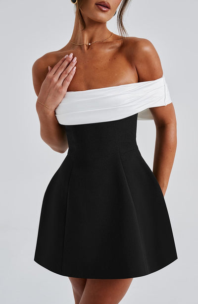 Delta Mini Dress - Black/White Babyboo Fashion Delta Mini Dress - Black/White Babyboo Fashion